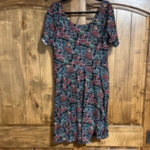 Colorful Patterned Women's Dress